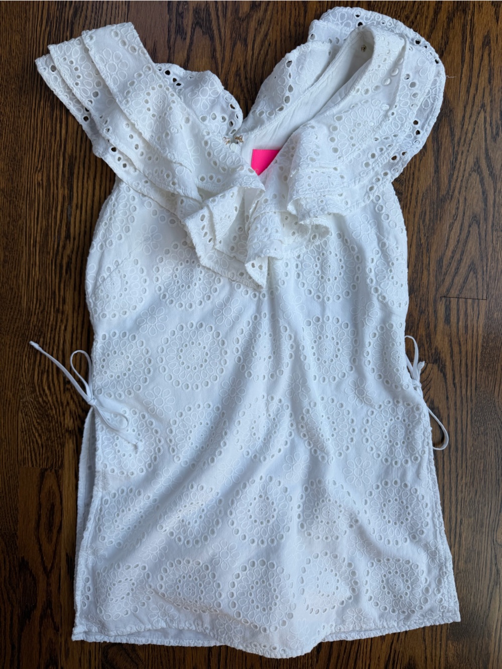 Lilly Pulitzer White Ruffle Collar Feminine Eyelet Bohemian Cotton Skort Dress